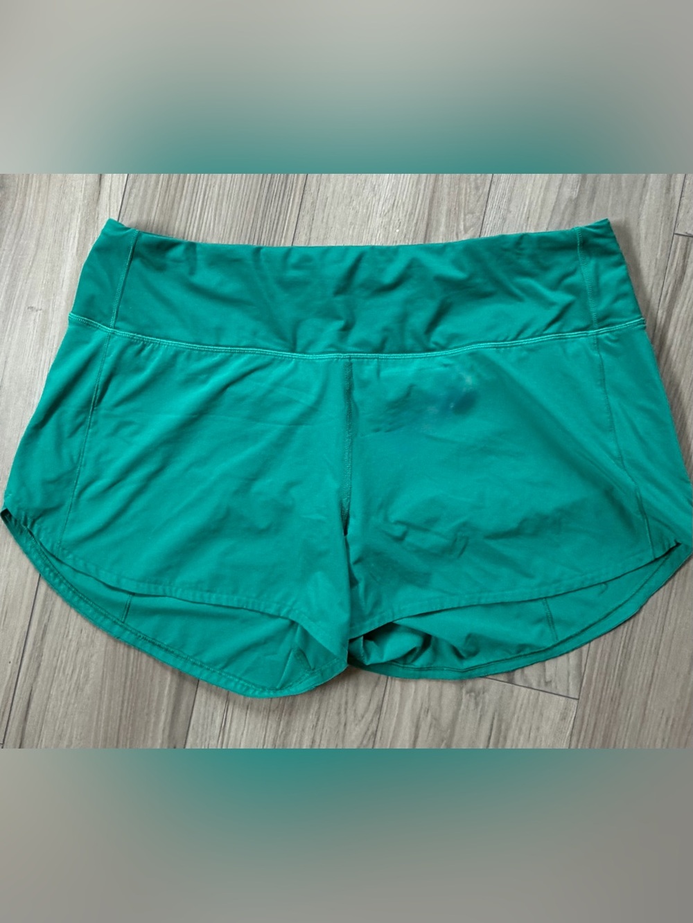 NWOT Lululemon Speed Up Womens High Rise Lined Shorts 4” Green Square Dot Sz 14